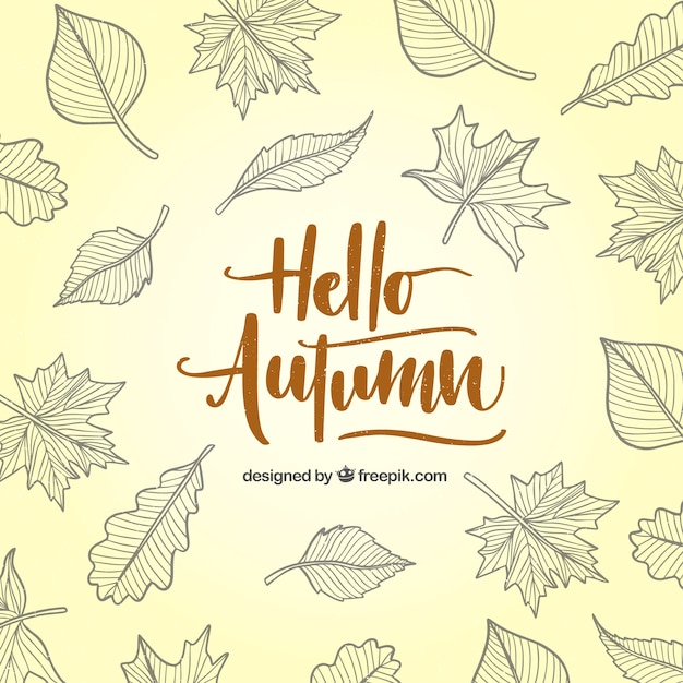 Free vector autumn background with leaves