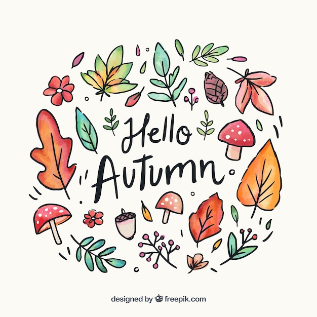 Autumn background with leaves