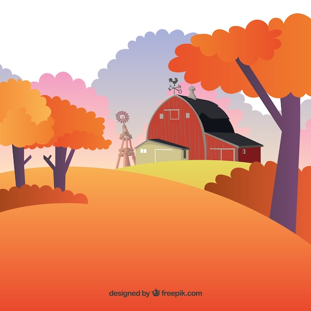 Autumn background with a oranges trees