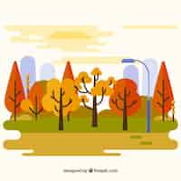 Free vector autumn background with park