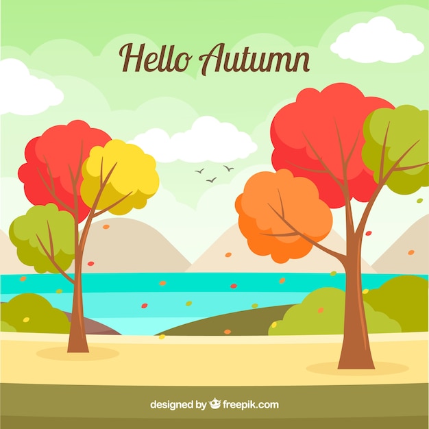 Autumn background with park