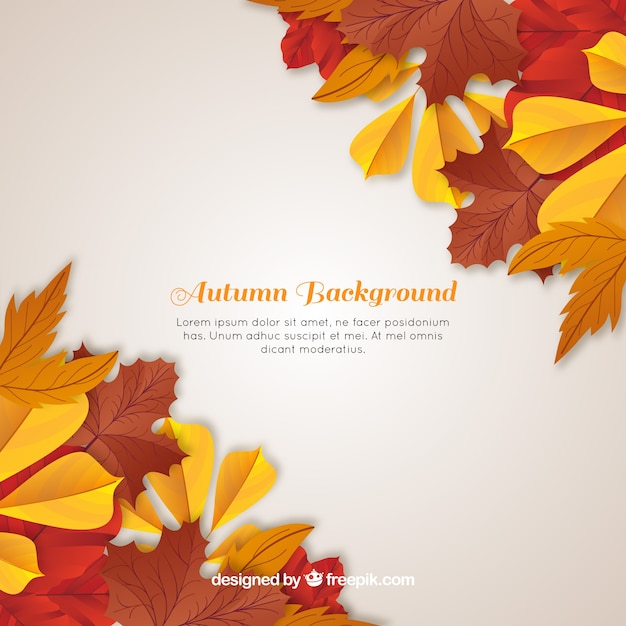 Autumn background with realistic design