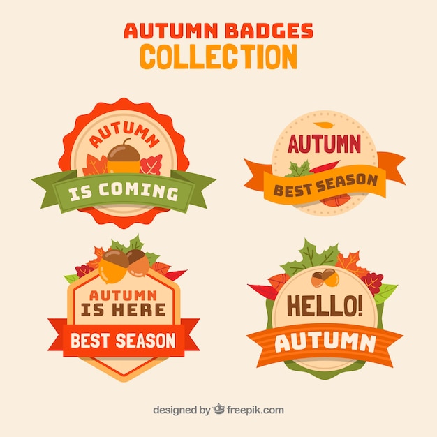 Free vector autumn badges collection