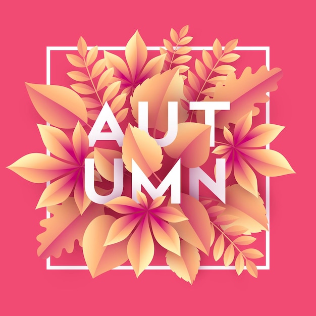 Free vector autumn banner background with paper fall leaves. vector illustration eps10