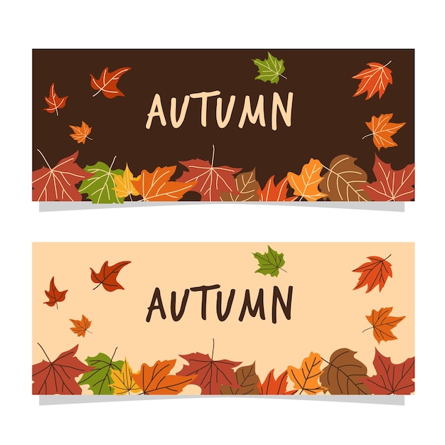 Vettore gratuito design banner d'autunno