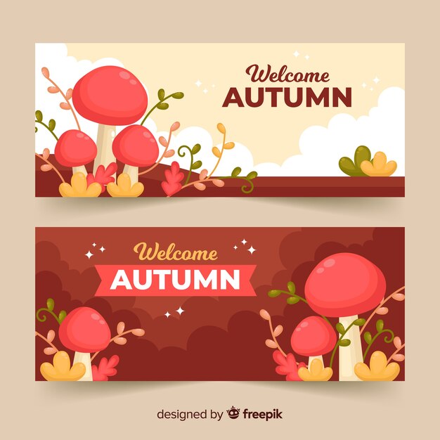 Autumn banner template flat style