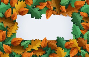 autumn banner with fall foliage frame