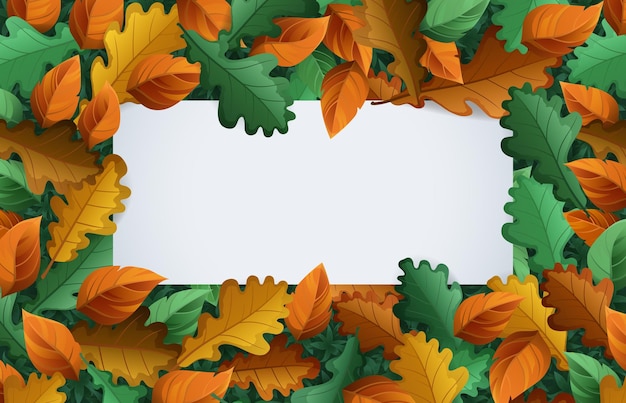 Осенний баннер с рамкой осенней листвы