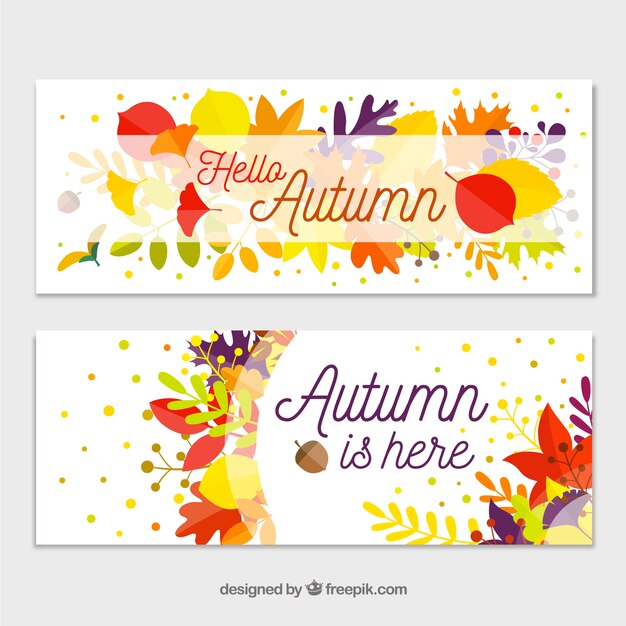 Autumn banners in flat style