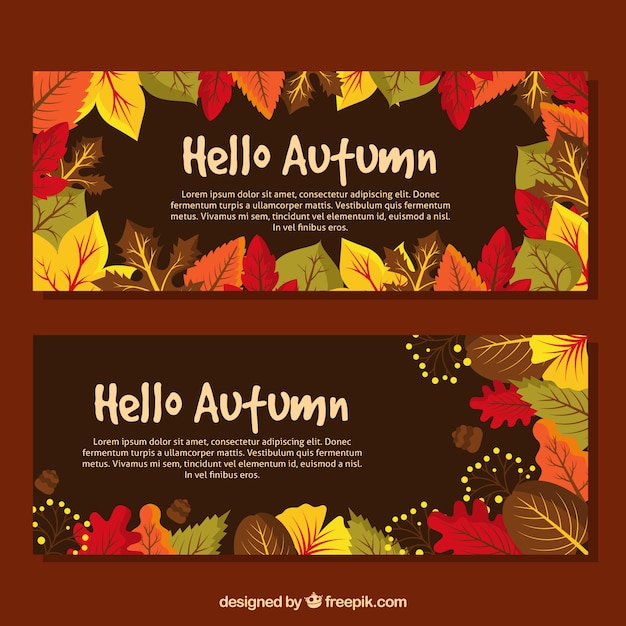 Autumn banners with nature