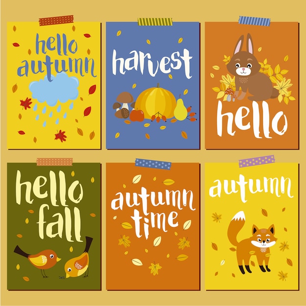 Autumn cards collection