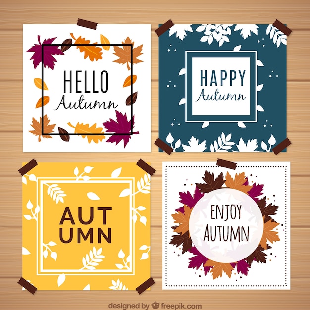 Free vector autumn cards collection