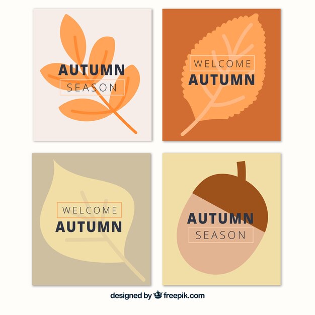 Free Vector autumn cards collection