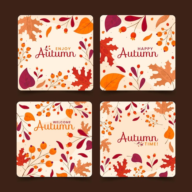 Free vector autumn cards collection