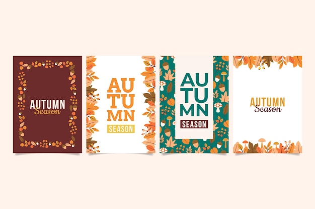 Free vector autumn cards collection
