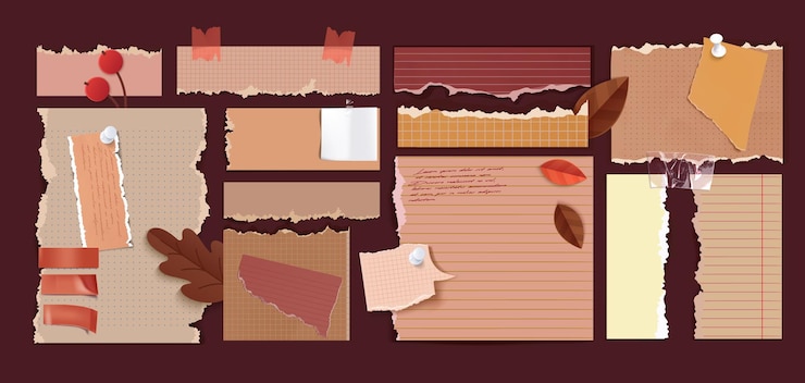 Free Vector autumn collage with torn paper