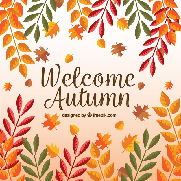 Autumn colored leaves background