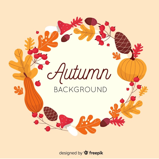 Autumn decorative background flat design