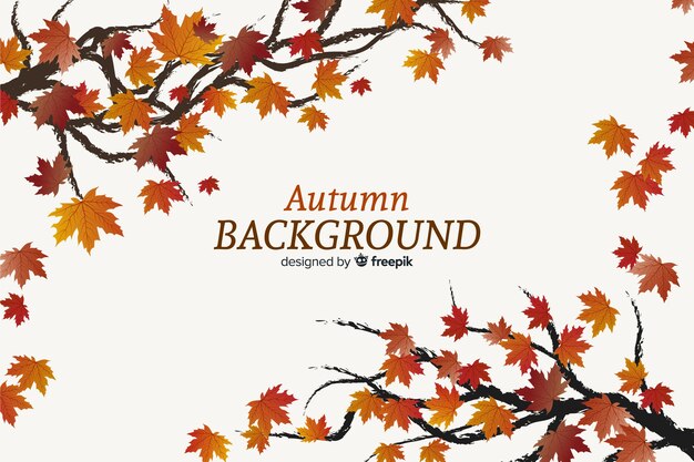 Autumn decorative background flat design