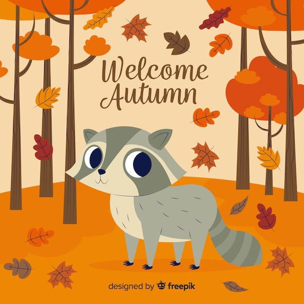 Autumn decorative background flat style