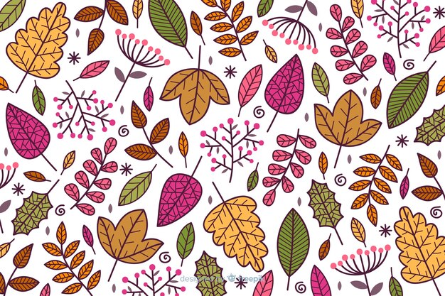 Autumn decorative background hand drawn style