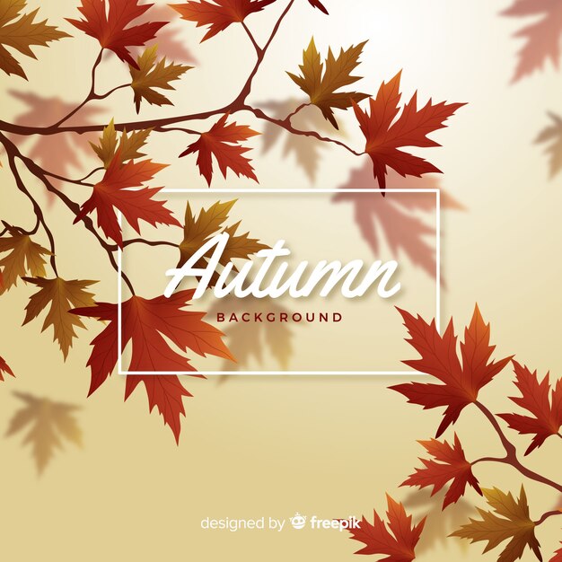 Autumn decorative background realistic style