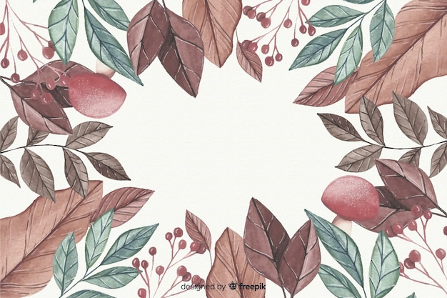 Free vector autumn decorative background watercolor style