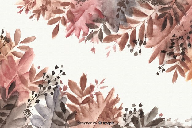 Autumn decorative background watercolor style