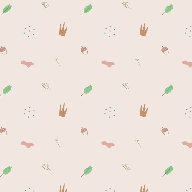 Autumn doodles seamless patterned background