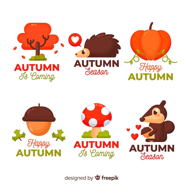 Free vector autumn elements collection flat style