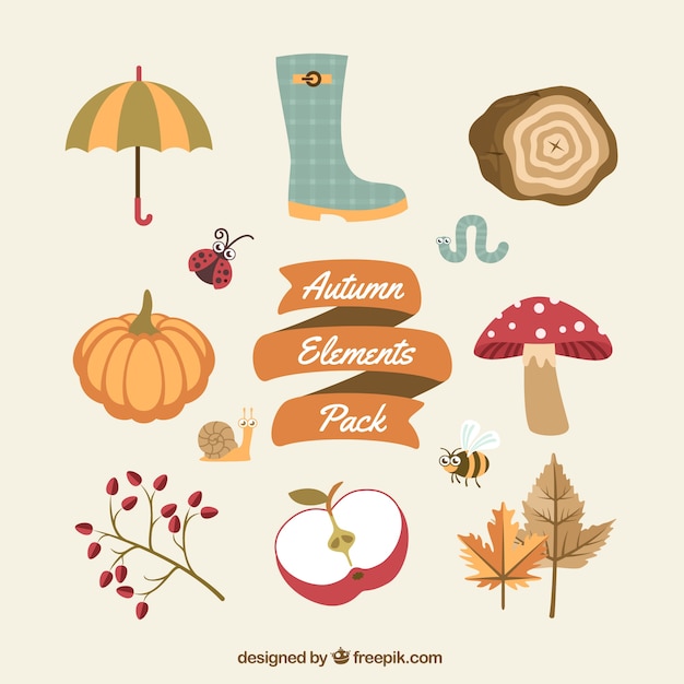 Free vector autumn elements pack