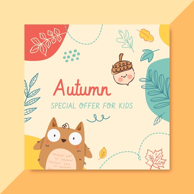 Free vector autumn facebook post template