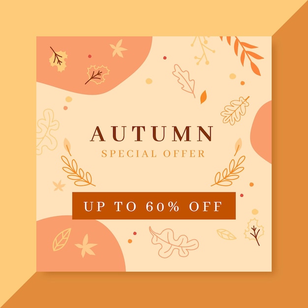 Free vector autumn facebook post template