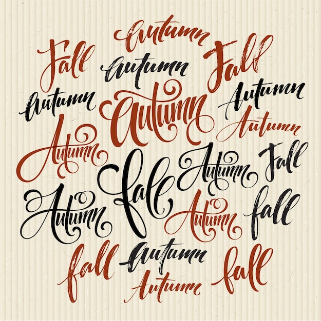 Vettore gratuito calligrafia autunnale e autunnale