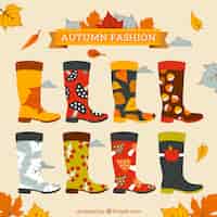 Free vector autumn fashion boots