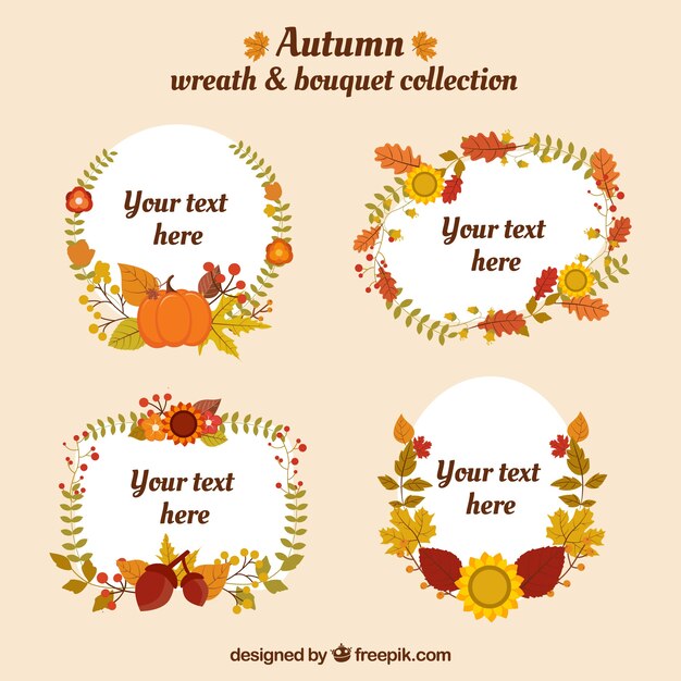 Autumn floral wreath collection