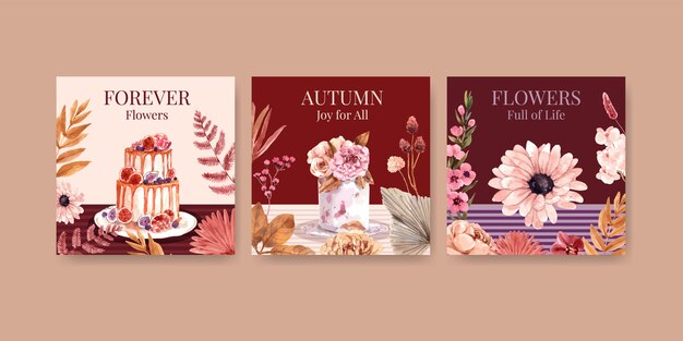 Autumn flower concept design for advertising and marketing