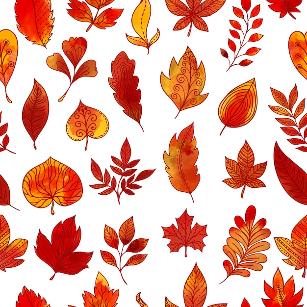 Autumn foliage seamless pattern