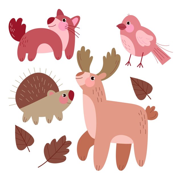 秋の森の動物のコンセプトを描画