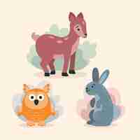 Free vector autumn forest animals