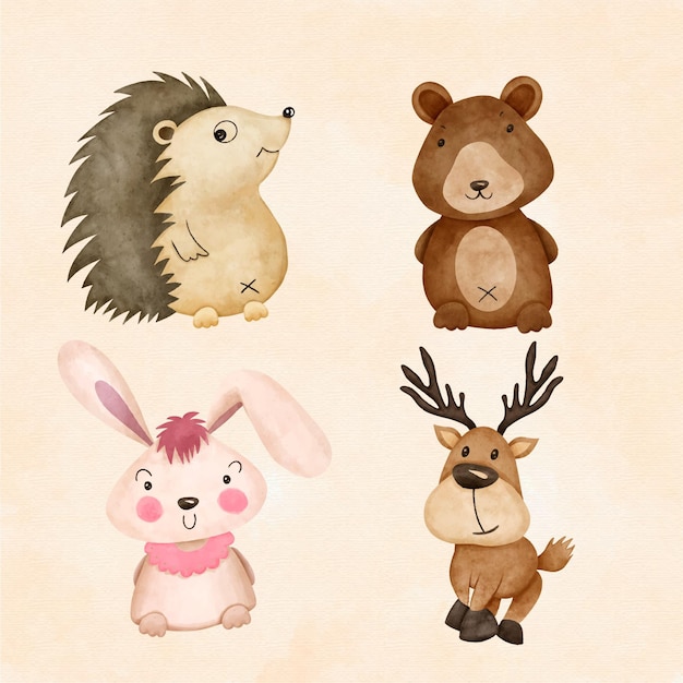 Autumn forest animals