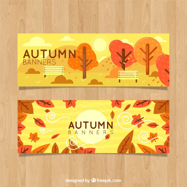 Autumn forest banners