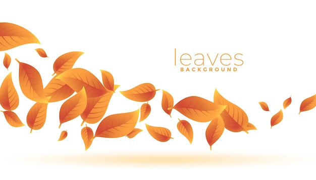 Autumn green leaves falling background design