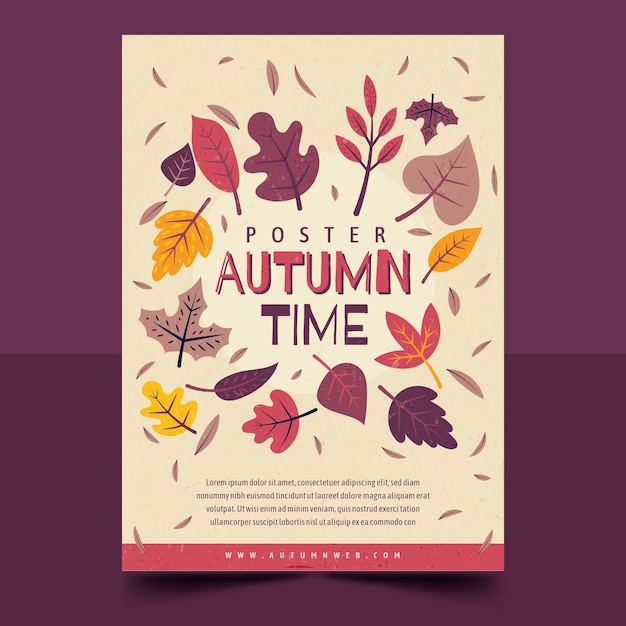 Free vector autumn hand drawn flat poster or flyer