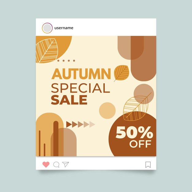 Autumn instagram post template