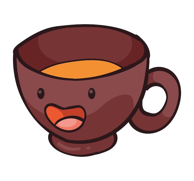 Vettore gratuito autunno kawaii tazza di caffè icona isolata