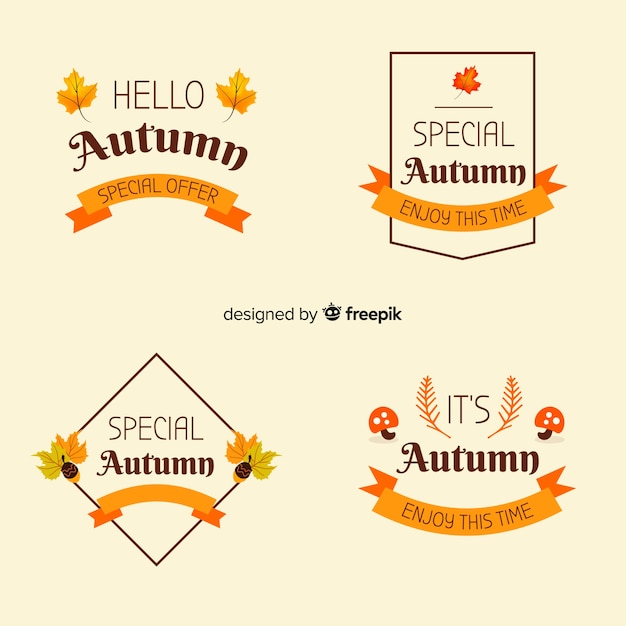 Free vector autumn label collectio