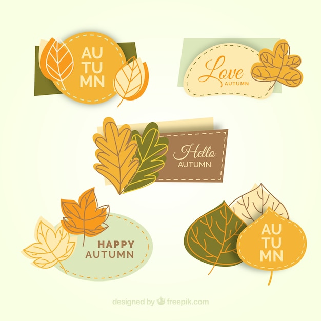 Free vector autumn label collection