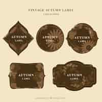 Free vector autumn labels collection in flat style