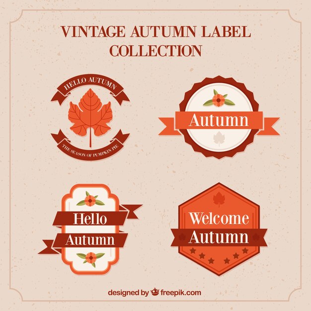 Autumn labels collection in vintage style